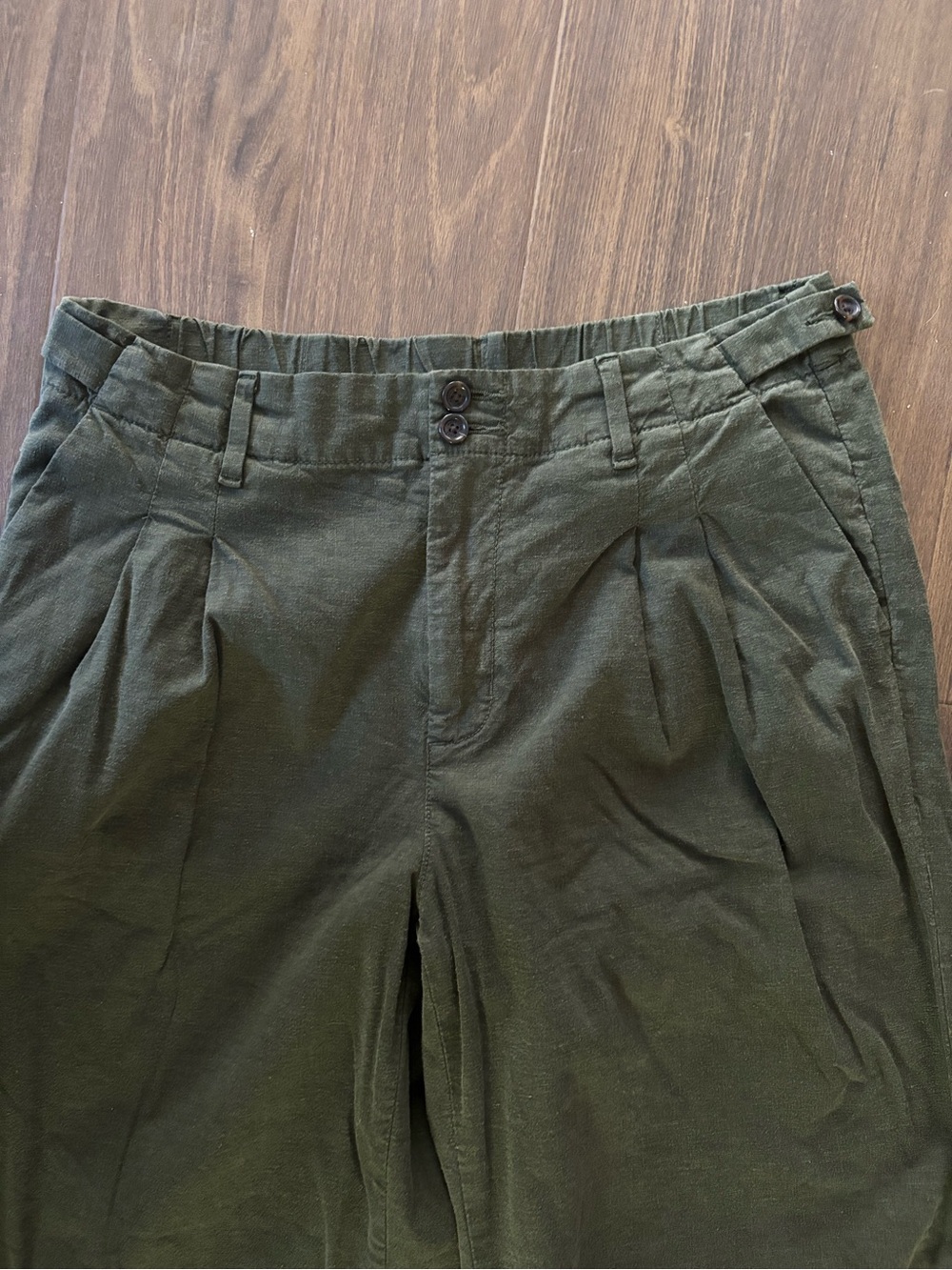 American Eagle Outfitters Green Linen Blend Trousers